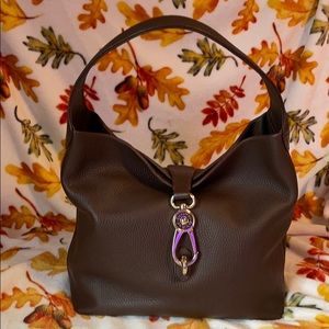 Dooney & Bourke Pebble Leather Logo Lock Hobo